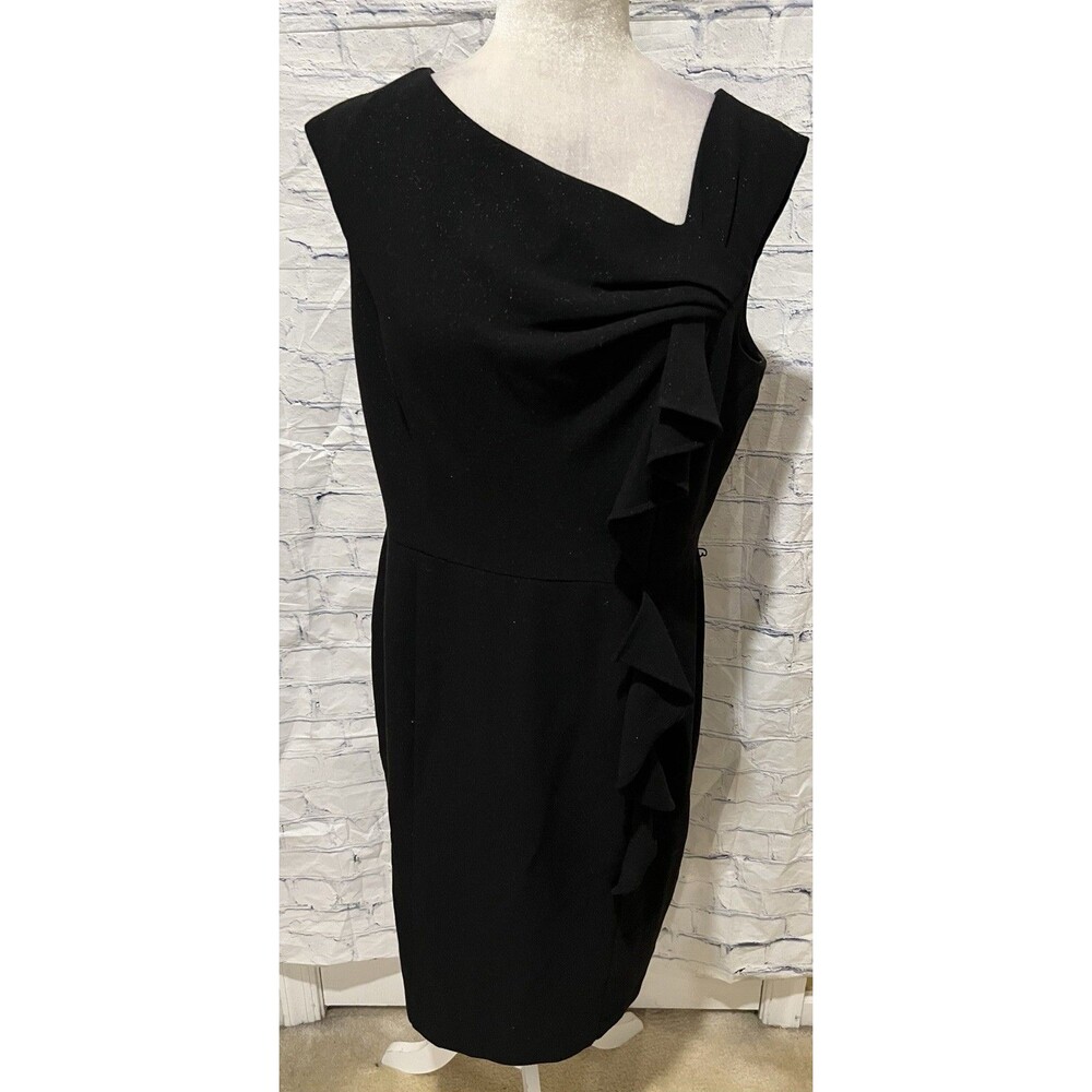 White house Black Market WHBM SHIFT SEMI FORMAL DRESS WITH SIDE RUFFLE DETAIL 14